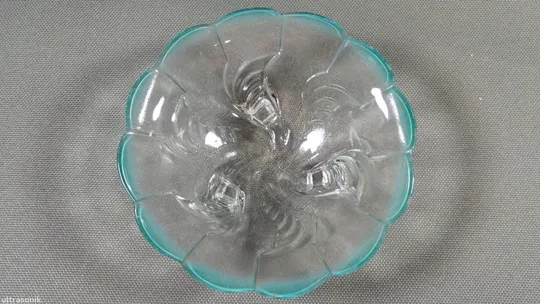 Цукерниця ваза кольорове радянське скло з бірюзовим кантом Вживане Де купити