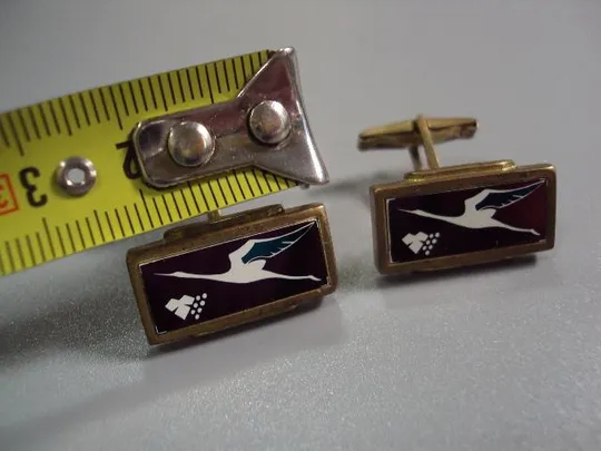 Купити бижутерия запонки прямоугольные аист журавль лелека №10821