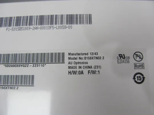 МР6-9 матриця B156XTN02 15.6&quot; WXGA/HD Ready  LVDS 40 pin TN a-Si TFT-LCD, LCM Де купити