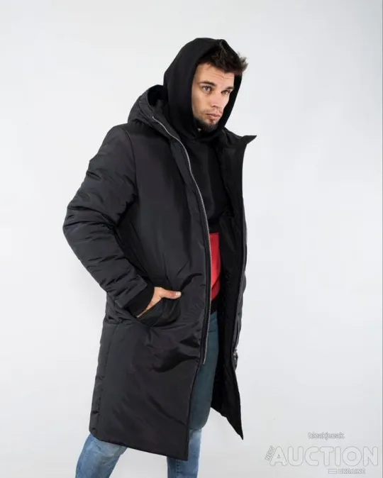 Чоловіча куртка-парка чорного кольору Продаж