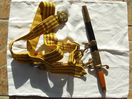 фото, Кортик ЗІК- загальновійськовий офіцерський з ремнями 1957 рік № МО- 8675. Люкс.