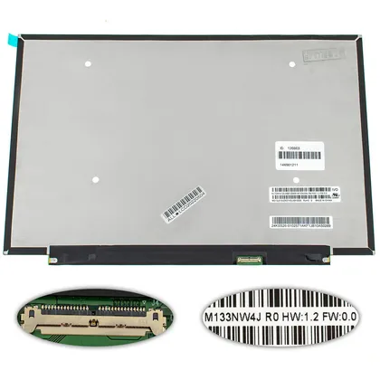 фото, Матриця 13.3" M133NW4J R0 (1920*1200, 30pin(eDP, 300cd/m2 100% sRGB), LED, SLIM(без вушок та планок), матова, роз'єм праворуч