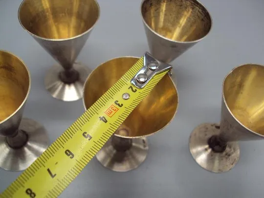 Рюмки Таллин серебро 9U 916 проба позолота вес 191,29 г рюмка высота 6,8 см лот 6 шт №11823 З аукціону