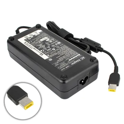 фото, Блок живлення для ноутбука LENOVO 19.5V, 7.7A, 150W, USB+pin (Square 5 Pin DC Plug), black (без кабеля!)