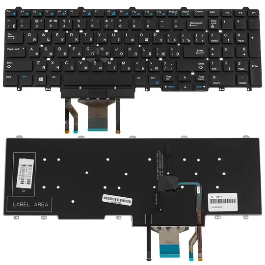 Купити Клавіатура для ноутбука DELL (Latitude: E5550, E5570) rus, black, без фрейма, підсвічування клавіш