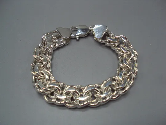 Браслет плетение бисмарк серебро 925 проба Украина вес 80,6 г длина 21,5 см, ширина 1,5 см №15567 Ціна