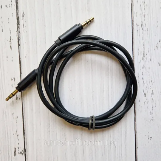 Кабель аудіо AUX 3.5 - 3.5 мм тато-тато чорний 1м Ціна