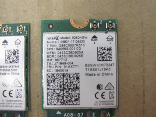 686-17 WI-FI модуль 8265NGW 01AX702 9260NGW 01AX771  для Lenovo ThinkPad L590 FL590 T460S T470S T460P T470T T460T оригінал З аукціону