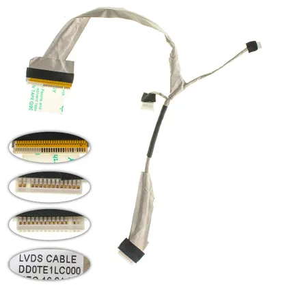 фото, Шлейф матриці для ноутбука TOSHIBA (L310, M300, M305, M331, M332, M333, M334, M335, M336 ), LED, роз'єм під камеру (DDOTE1LC000)