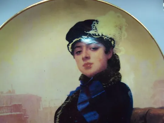 Настенная тарелка незнакомка фарфор Вербилки крамской неизвестная тираж 2000 размер 2,1х19,4 см №360 Де купити