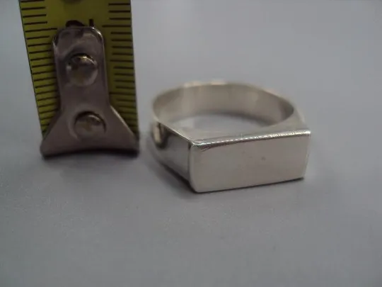 Мужское кольцо перстень печатка прямоугольник серебро 925 проба вес 8,64 г 23 размер новое №14408 Де купити