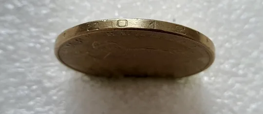 (4737) 1 гривня 2012 розколи у слові "ВЕЛИКИЙ" на реверсі (1 гривна 2012 брак) Інтернет-аукціон