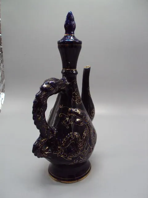 Графин штоф кувшин чайник фарфор кобальт дракон высота с крышкой 30,5 см, без 26 см №14051 Недорого