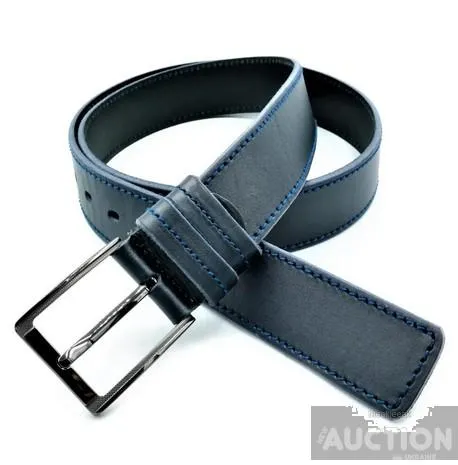 Шкіряний ремінь темно-синій 115, 120 см Ціна