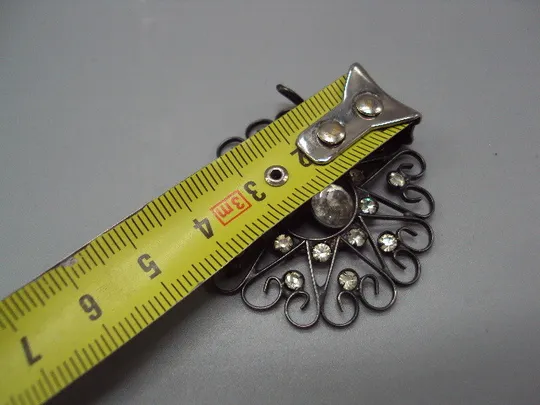 Кулон подвеска круглая цветок цветочек серебро 875 проба ссср вес 5,69 г диаметр 4,2 см №15553 Продаж