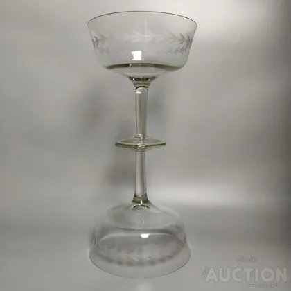 фото, Прозора цукерниця на ніжці з візерунком з листочків 2 шт.