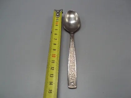 фото, Столовые приборы чайная ложка нерж узор виноград листья листочки нержавейка длина 14,5 см №18630в