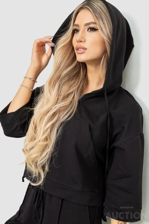 Спорт костюм женский двухнитка, цвет черный, 102R5247 Де купити