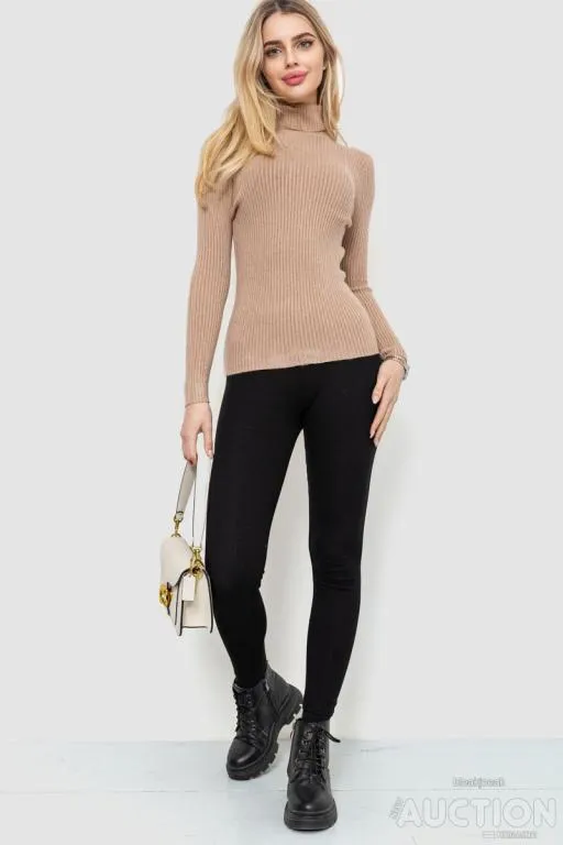 Купити Гольф женский однотонный, цвет бежевый, 244R001