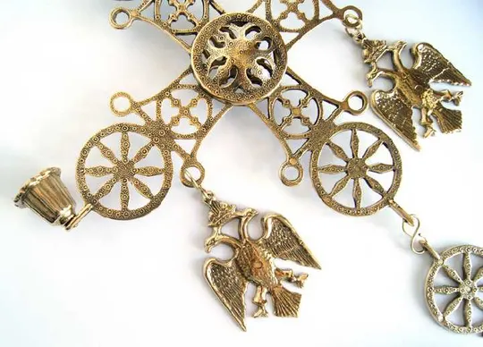 Підвісний бронзовий хрест-свічник Germany З аукціону