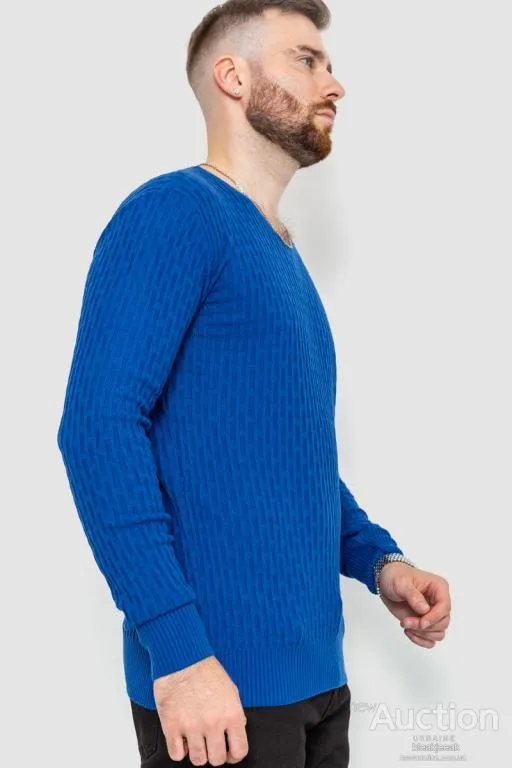 Свитер мужской однотонный, цвет синий, 235R1394 З аукціону