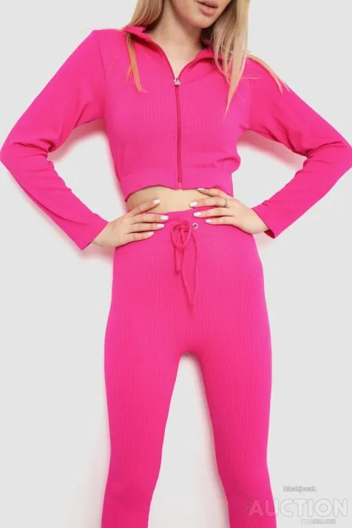 Купити Костюм женский в рубчик, цвет розовый, 244R14302