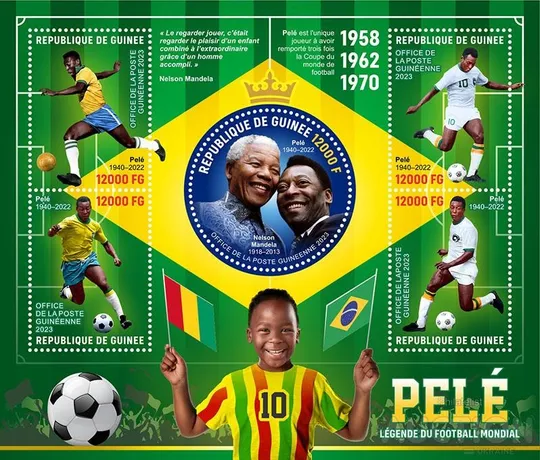 Футбол-Пеле-Совместный выпуск 8 администраций-2023. Чистый полный красивый комплект-8 М/Листов разных стран.MNH. Недорого