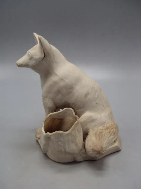 Карандашница фарфор Городница фигура лиса подставка для ручек лисичка 13,7 см под реставрацию №1306 Де купити