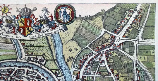 План карта Бамберга 1570 р. копія 1938 р. Лейпциг Fv8.9 Характеристики