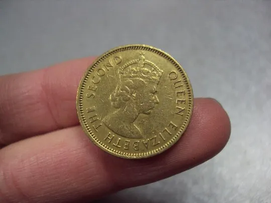 монета гонконг 10 центов 1963 №8274 З аукціону