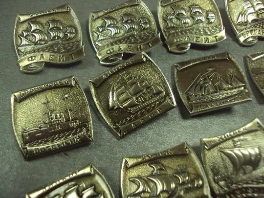 знак флот бриг парусник крейсер броненосец лот 21 шт №15245 Недорого