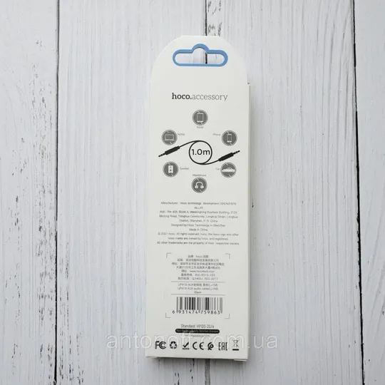 Купити Аудіо кабель Aux Hoco UPA19 mini-Jack 3.5mm to 3.5mm черный 1 метр