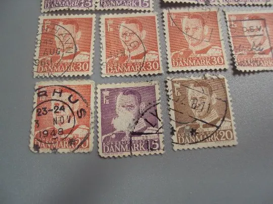 марки Дания стандарт личности король лот 11 шт гаш №2220 Продаж
