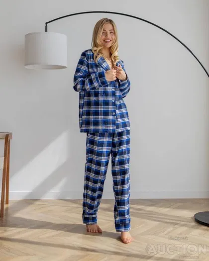 фото, Жіноча піжама байка iza колір синій