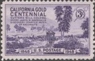 США (USA) 1948 г. СТОЛЕТИЕ КАЛИФОРНИИ.. ИДЕАЛЬНАЯ. МАРКА С КЛЕЕМ. Ціна