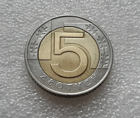 (8082 ря) 5 злотих 2017 Польща (злотий, злоті, злотый, Польша, Polska) невелике зміщення Інтернет-аукціон