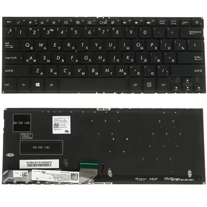 фото, Клавіатура для ноутбука ASUS (UX430 series) rus, black, без фрейма, підсвічування клавіш