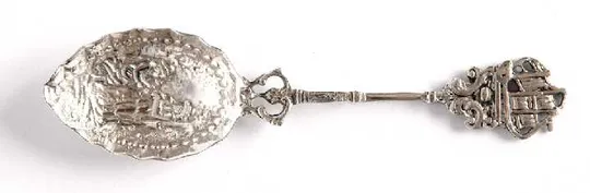 Антикварна срібна ложечка Музиканти 800 проба 1900-ті Germany Інтернет-аукціон