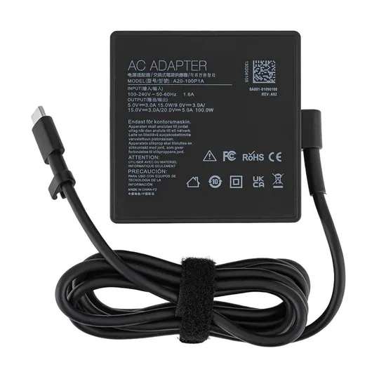 Блок живлення для ноутбука ASUS TYPE-C 100W, квадратный, black (нужен кабель!) З аукціону