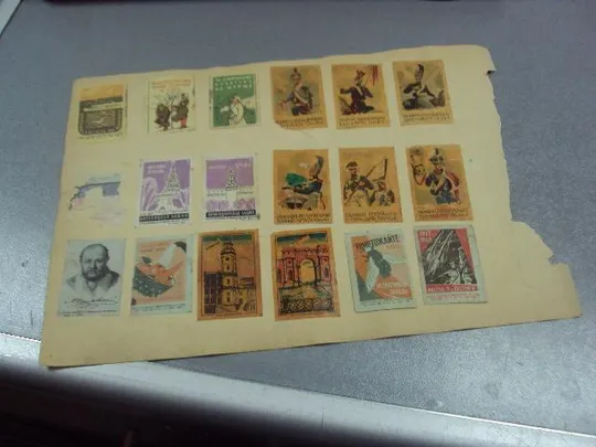 этикетки спички микс 34 шт №13347м Де купити