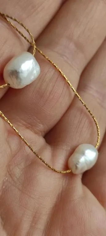 натуральный пресноводный жемчуг, подвеска, цепочка 2 ряда  для девушки nl246 З аукціону