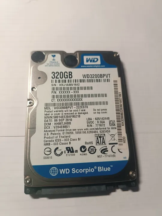 Жорсткий диск 2.5&quot; WD 320 GB Sata 2 (WD3200BPVT) Ціна