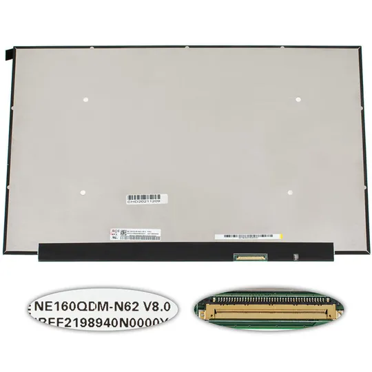 Матриця 16.0&quot; NE160QDM-N62 (2560*1600, 40pin(eDP, IPS, 350cd/m2, 100% sRGB), LED, SLIM(без планок та вушок), матова, роз&#039;єм справа Ціна