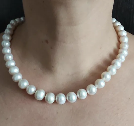 Красивое и сексуальное ожерелье из натурального жемчуга с застежкой из серебра 925 пробы.  kf452 Ціна