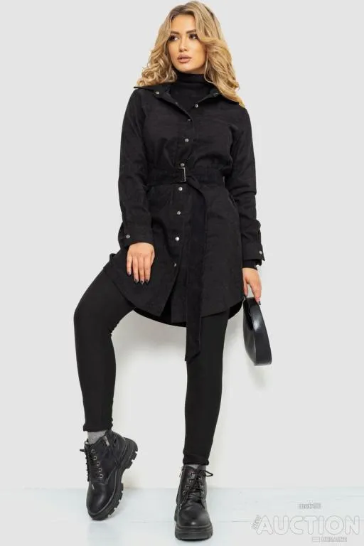 Купити Платье-рубашка с поясом, цвет черный, 102R5135-1