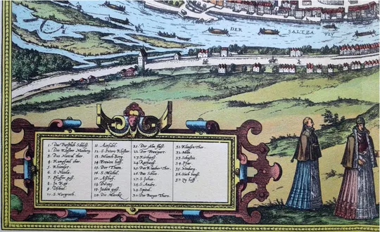 План карта Зальцбурга 1570 р. копія 1938 р. Лейпциг Fv8.9 Інтернет-аукціон