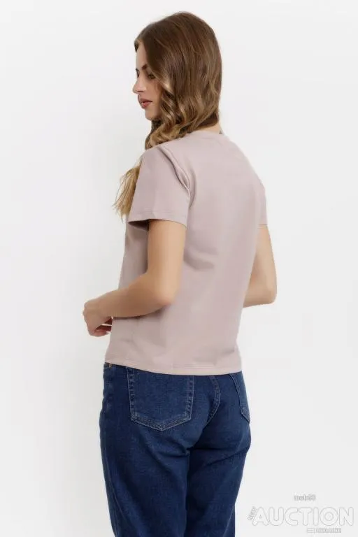 Футболка женская, цвет пудровый, 102R189 З аукціону
