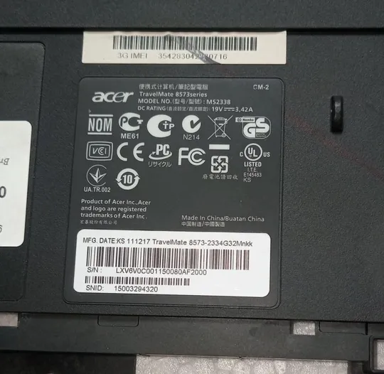 Нижня частина корпуса (поддон) з ноутбука ACER TravelMate 8573 MS2338 60.4NM05.003 Інтернет-аукціон