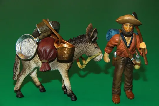 ковбой траппер золотошукач з віслюком SCHLEICH 90-100мм ФРН ФРГ Ціна