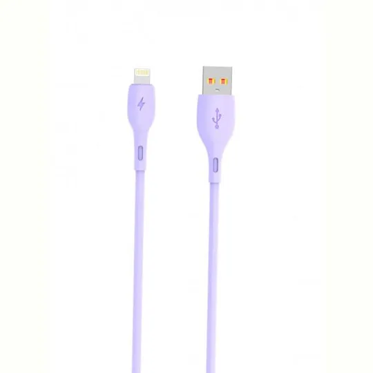 Кабель SkyDolphin S22L Soft Silicone USB - Lightning (M/M), 1 м, Violet (USB-000600) Ціна